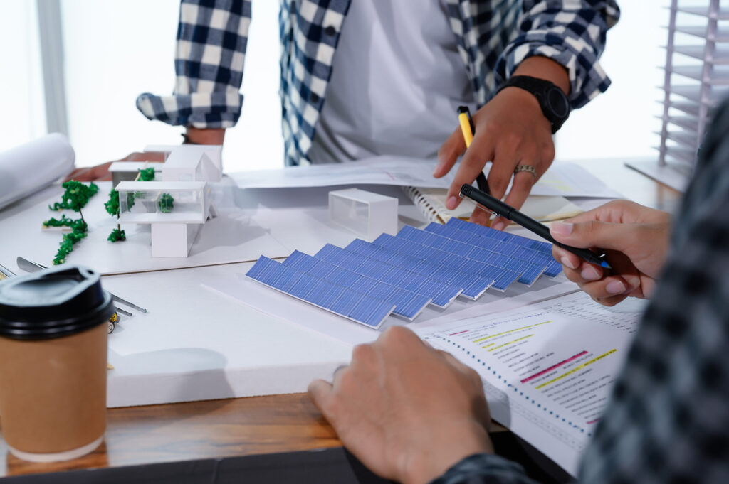 3D Objekt einer Solaranlage für die Solaranlage